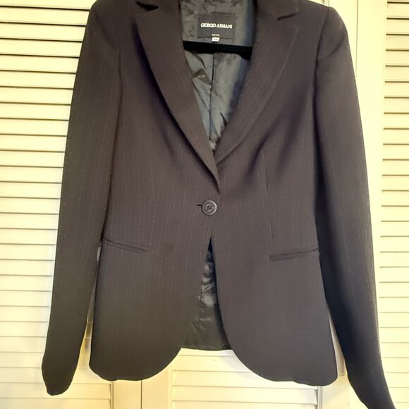 Rare Vintage 90s Giorgio Armani Borgo 21 Black 2 Piece Suit Size 2 EU 38 - Picture 4 of 15